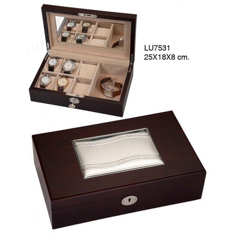 CAJA RELOJERO 6 RELOJES 25X18X8CMS
