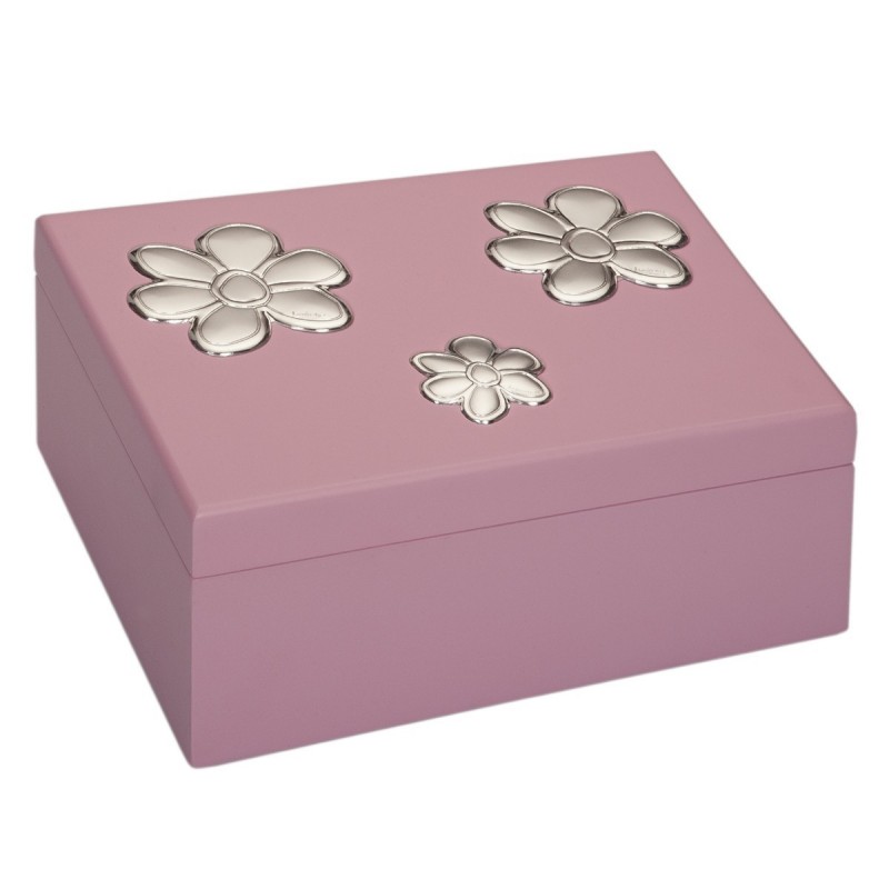 JOYERO ROSA MUSICAL 20X13X10 C/FLORES