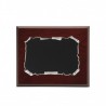 PLACA PLATEADA NEGRA MADERA 23X19 CHAPA 19X13