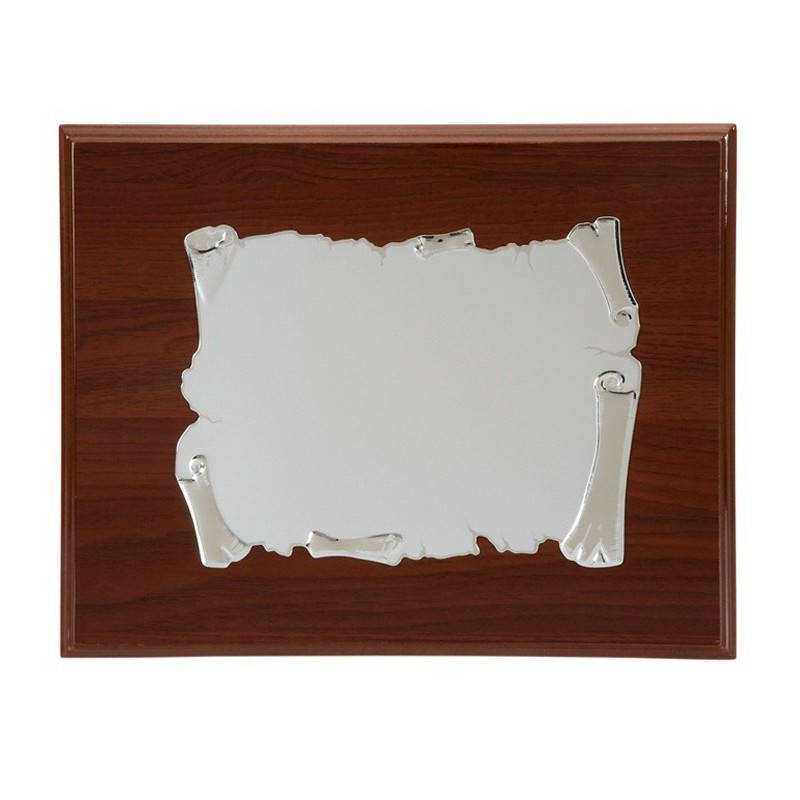 PLACA 29X23 PERGAM ALUM. 20X15 MADERA LUJO P-1676