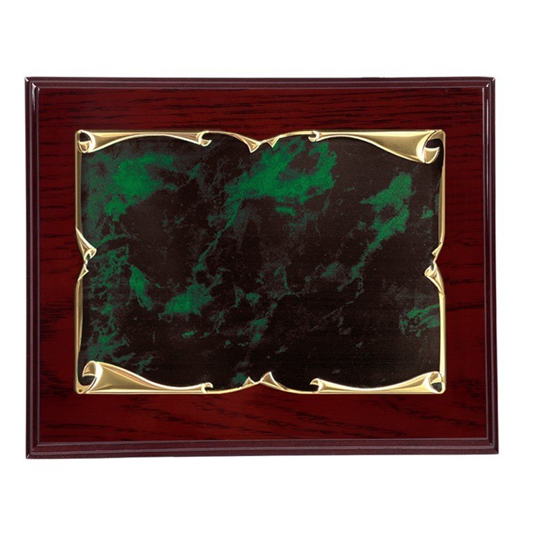 PLACA 29X23 PERGAMINO VERDE 20X15 MADERA LUJO