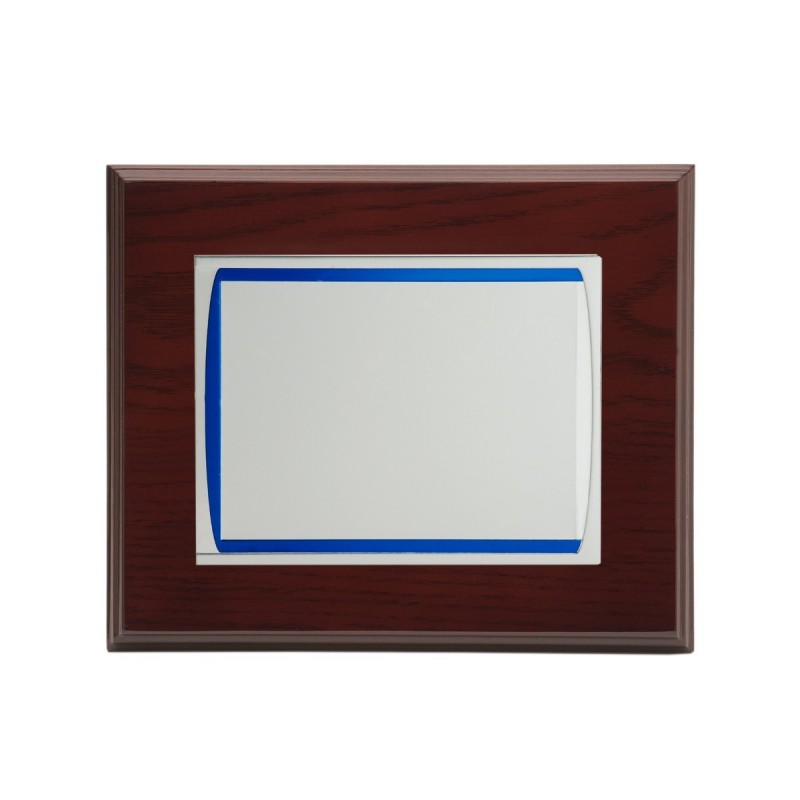 PLACA 23X19 ALUM PLAT. 16X12 MADERA LUJO P-0413