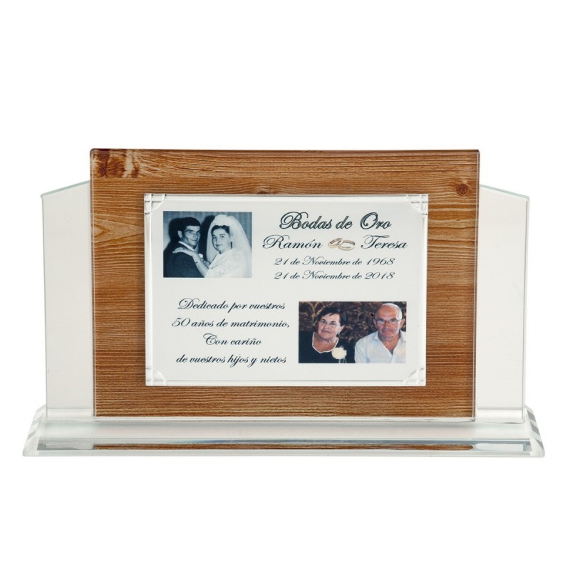 PLACA CRISTAL 25X20X6 + PLACA ALUMINIIO 15X20