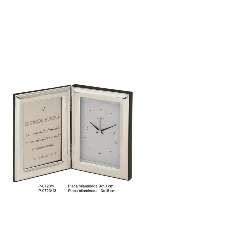 PLACA BILAMINADA + RELOJ 13X18