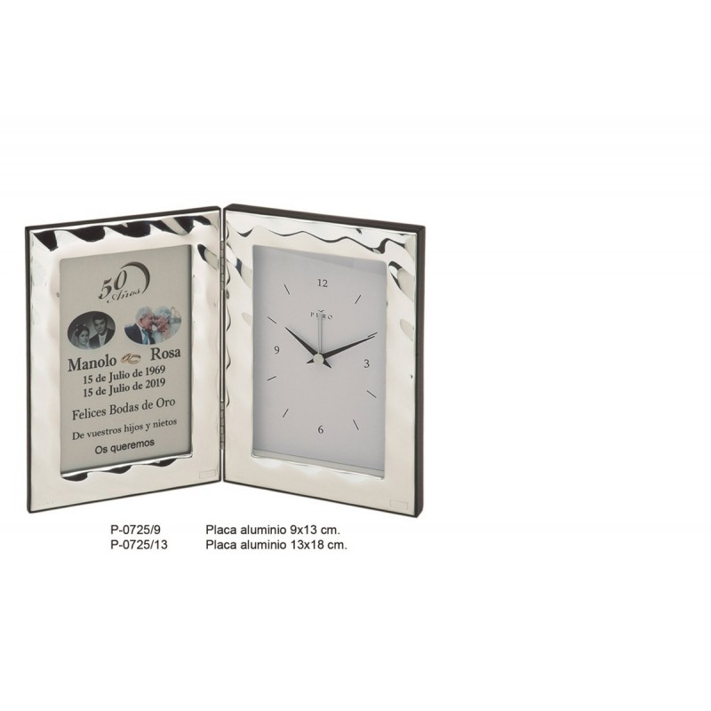 PLACA AUMINIO + RELOJ 9X13