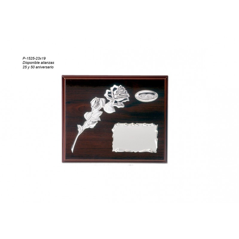 PLACA 23X19 ALIANZAS ADORNO ROSA