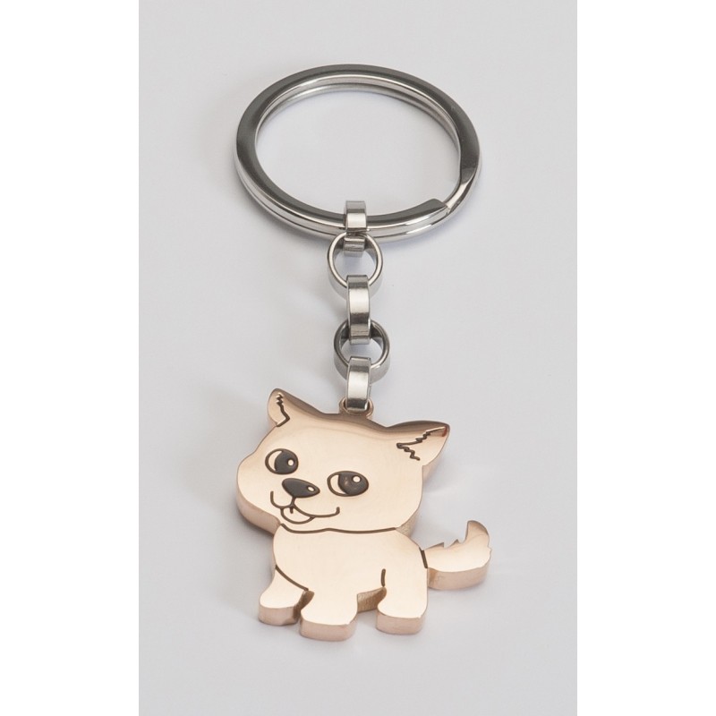 LLAVERO SILUETA PERRO ACERO