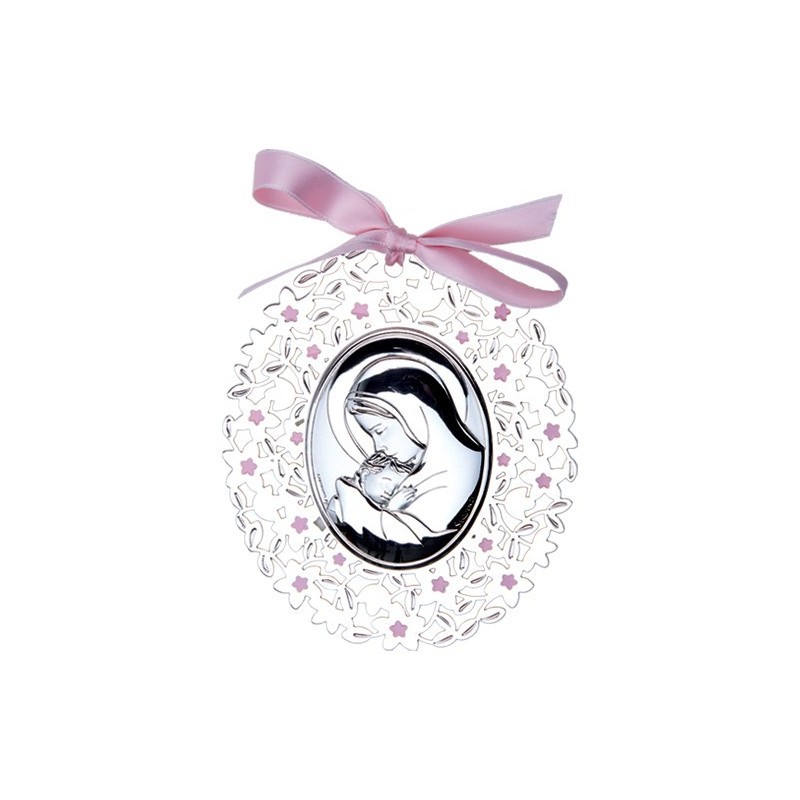 MEDALLON VIRGEN ROSA 7.5X6CMS