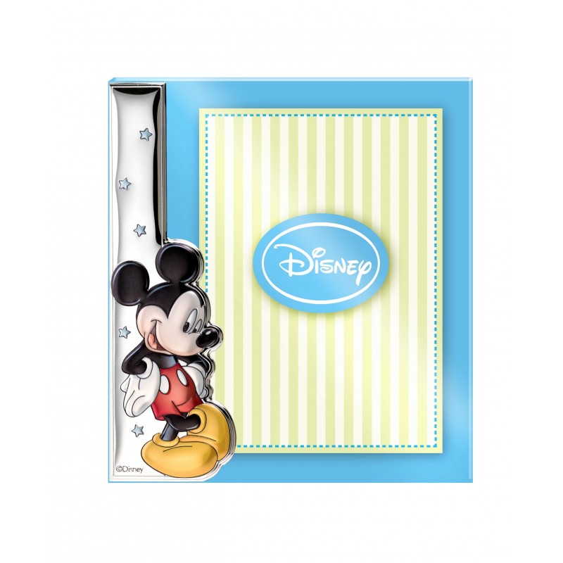 Mickey mouse - marco de fotos decorativo - ideal para habitaciones infantiles - plata - imagen de mickey en 3d y en color