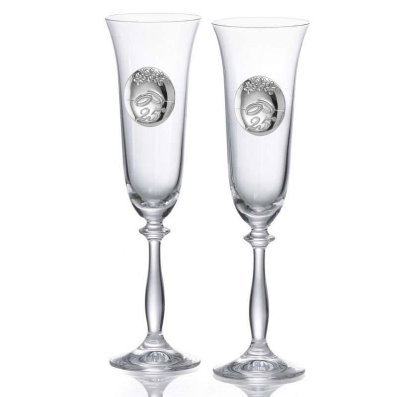 Copas personalizadas para bodas de plata cristal Bohemia