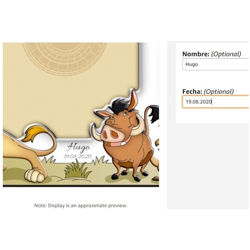 Marco fotos personalizado 13x18 rey leon