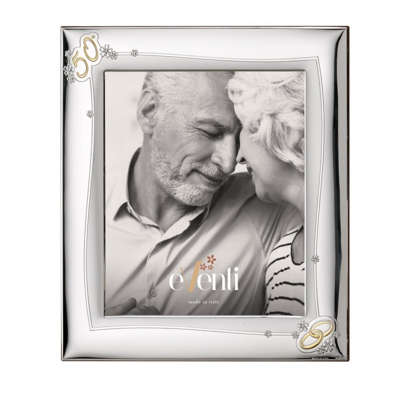 Marco fotos personalizado 50 aniversario 9x13 bodas oro plata bilaminada