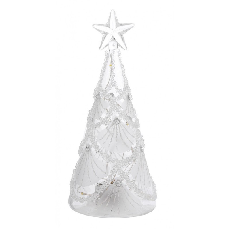 Arbol de navidad con luz led cristal 16 cm altura perfecto para decoracion navideña