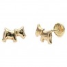 Pendientes de oro de 18 quilates en forma de perrito westie