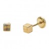 Pendientes de oro en forma de cubo