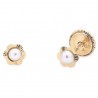 Pendientes oro 18 quilates y perlas primera postura para bebé,