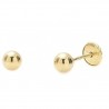 Pendientes dormilones de oro.