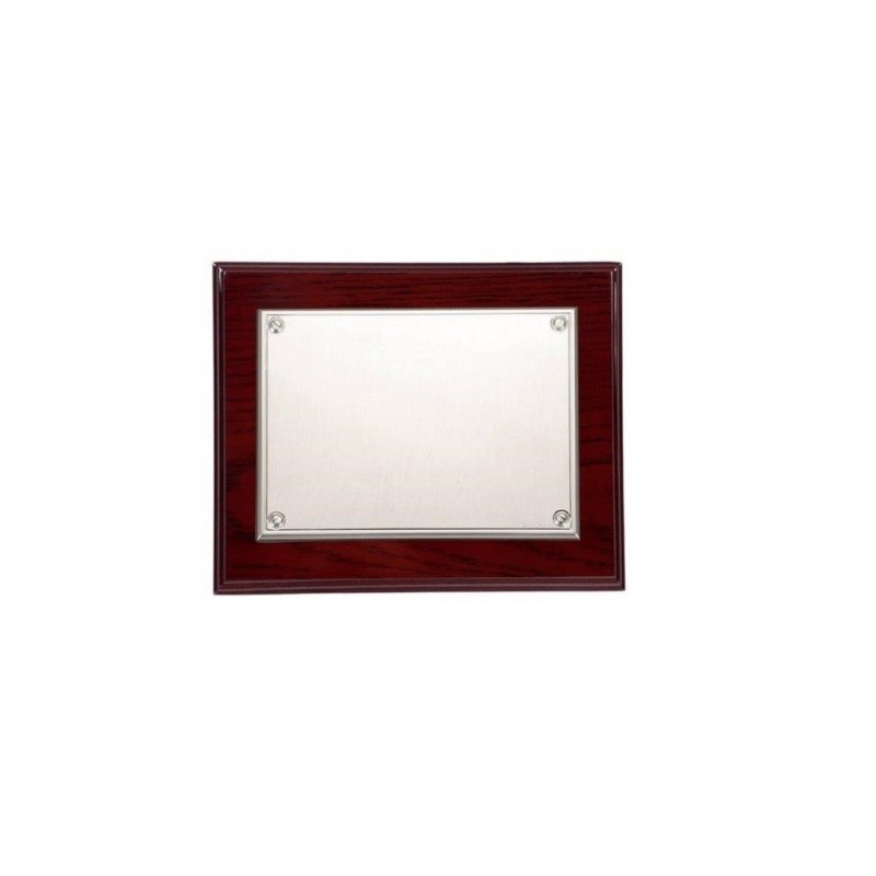 Placa plata 925 madera 23x19 chapa 18x13 clavos  p-1014 