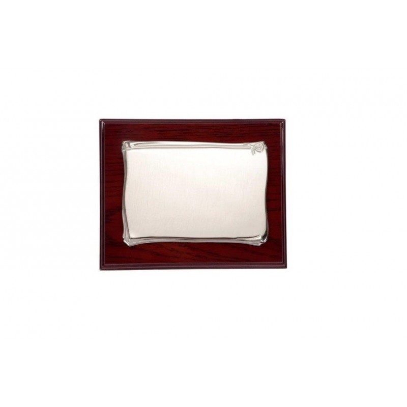 Placa plata 925 madera 23x19 chapa 18x13  p-1011 