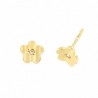 Pendientes diamantes flor oro amarillo