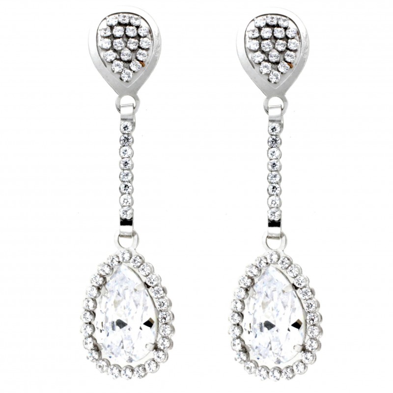 Pendientes oro blanco 18K [35-10312-P]