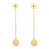 Pendientes cadenita con disco oro 18k [35-10623-ch-p9-839]