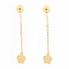 Pendientes cadenita con flor oro 18k [35-10623-fl-p9-839]