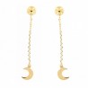 Pendientes cadenita con luna oro 18k [35-10623-lu-p9-839]
