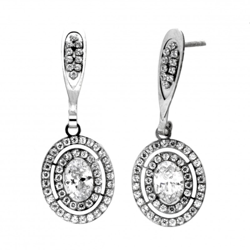 Pendientes oro blanco oro 18k [35-10637-p]