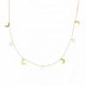 Gargantilla lunas y discos nacar, oro 18k [35-148]
