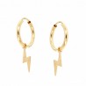 Pendientes aro rayo oro 18k [35-3033-ra-p]