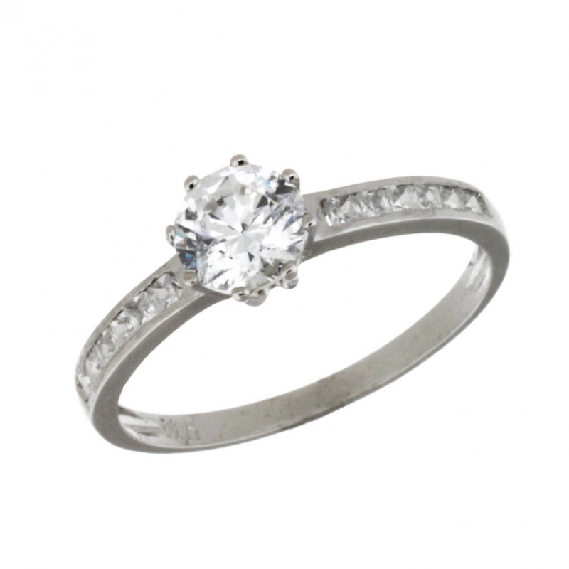 Solitario oro blanco, oro 18k [ 3-53221-1-s ]