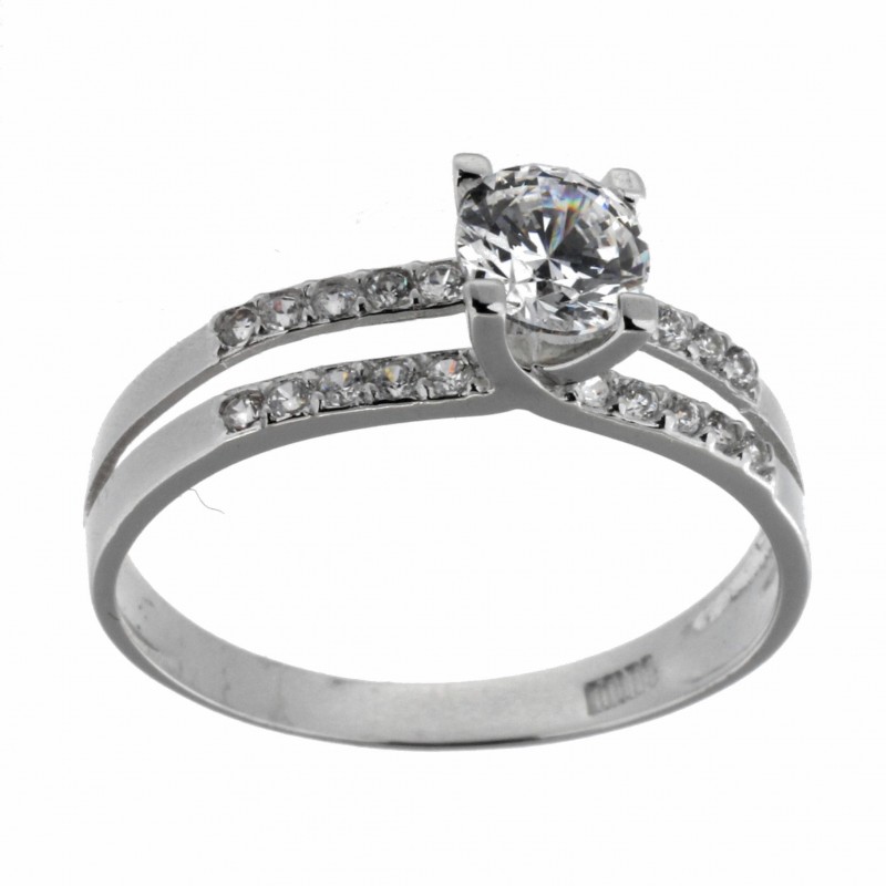 Sortija de mujer en oro blanco 18k [3-53777-1-s ]