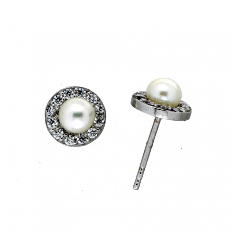 Pendientes oro blanco 18K [3-53968-P]