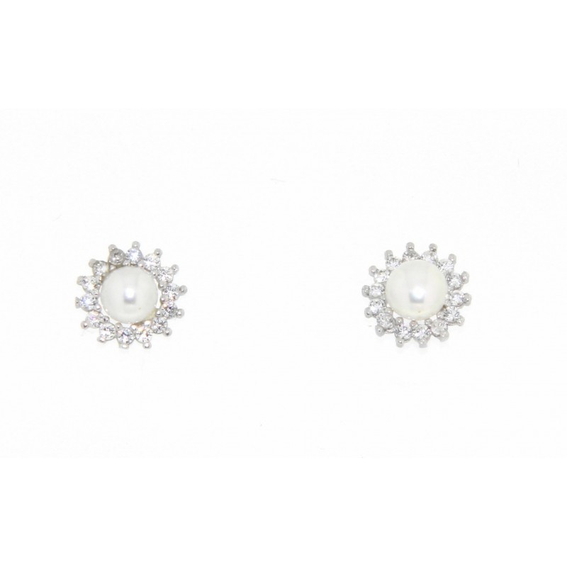 Pendientes oro blanco 18K [3-54842-P]