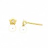 Pendientes diamantes perla oro amarillo 18K [3-54876-P]