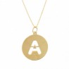 Colgante letra a con cadena oro amarillo 18k [35-5857-a ]
