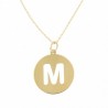 Colgante letra m con cadena oro amarillo 18k [35-5857-m ]