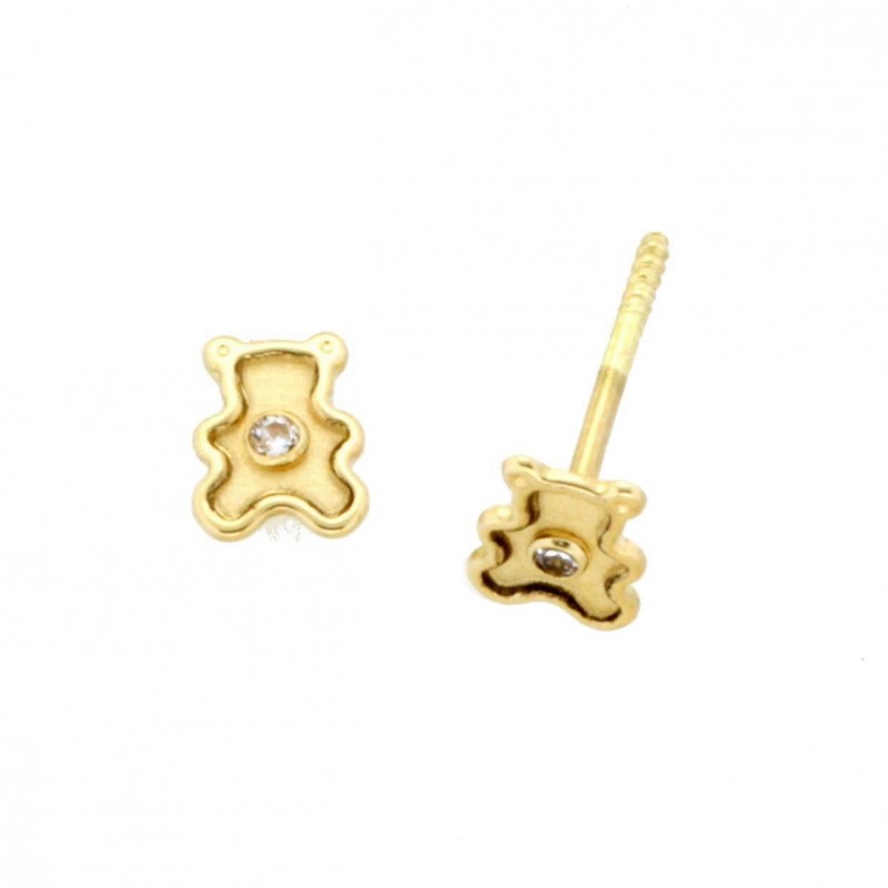 Pendientes oso oro amarillo 18K [3-56155-P]