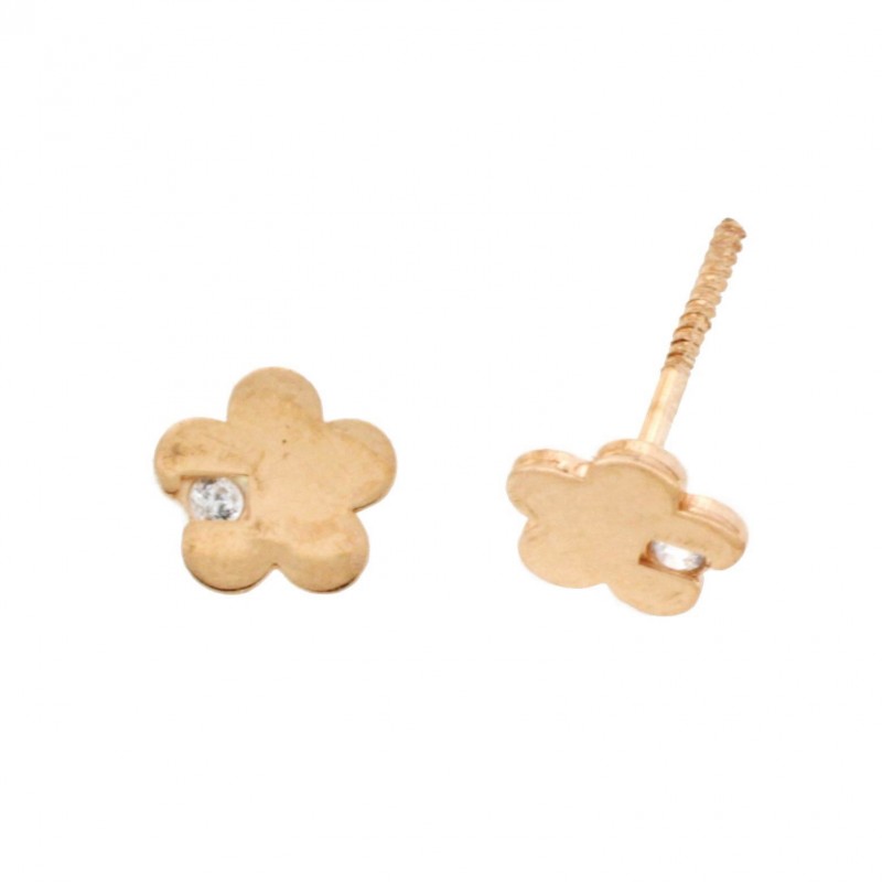 Pendientes flor oro rosa