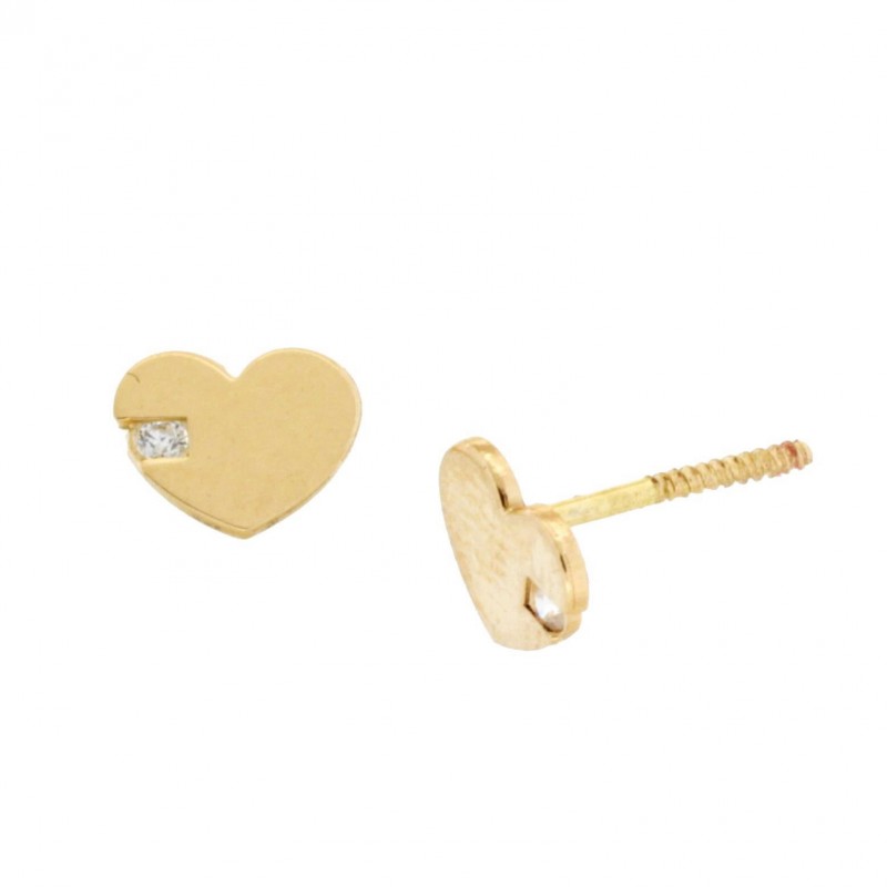 Pendientes corazon oro amarillo 18K [35-6942-1-P]