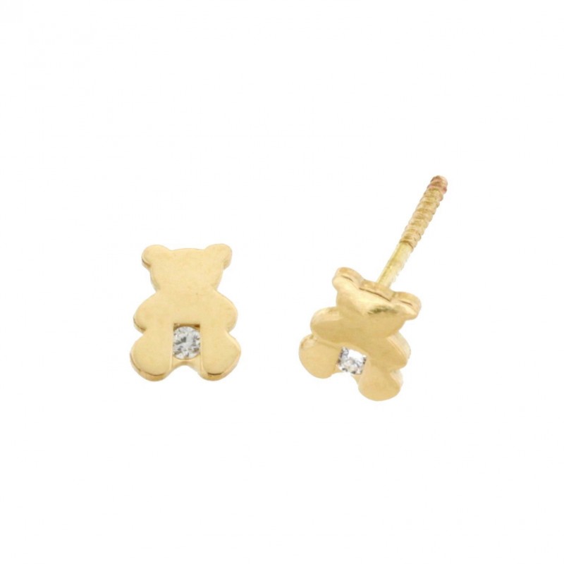 Pendientes oso oro amarillo 18K [35-6943-1-P]