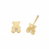 Pendientes oso oro amarillo 18K [35-6943-1-P]