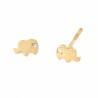 Pendientes elefante circonita oro amarillo