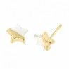 Pendientes nacar estrella oro amarillo 18K [35-6953-P]
