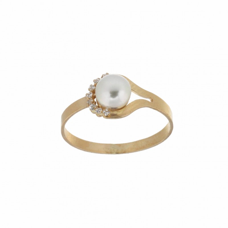 Anillo sortija perla oro amarillo, oro 18k [ 35-8101-s ]