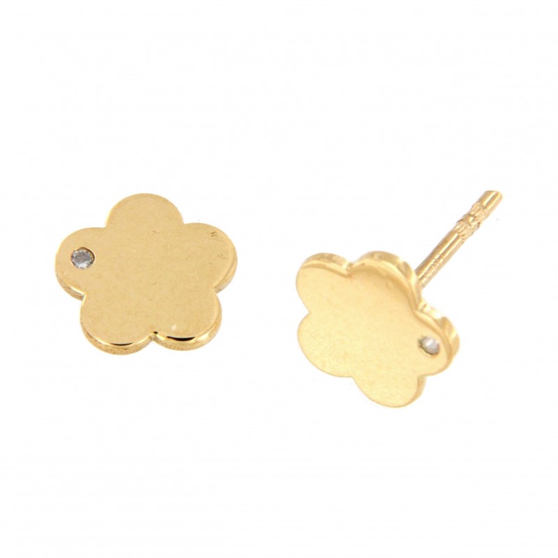 Pendientes flor comunion Oro 18k [35-8510-P]