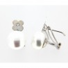 Pendientes perla oro blanco 18K [35-9052-1-P]