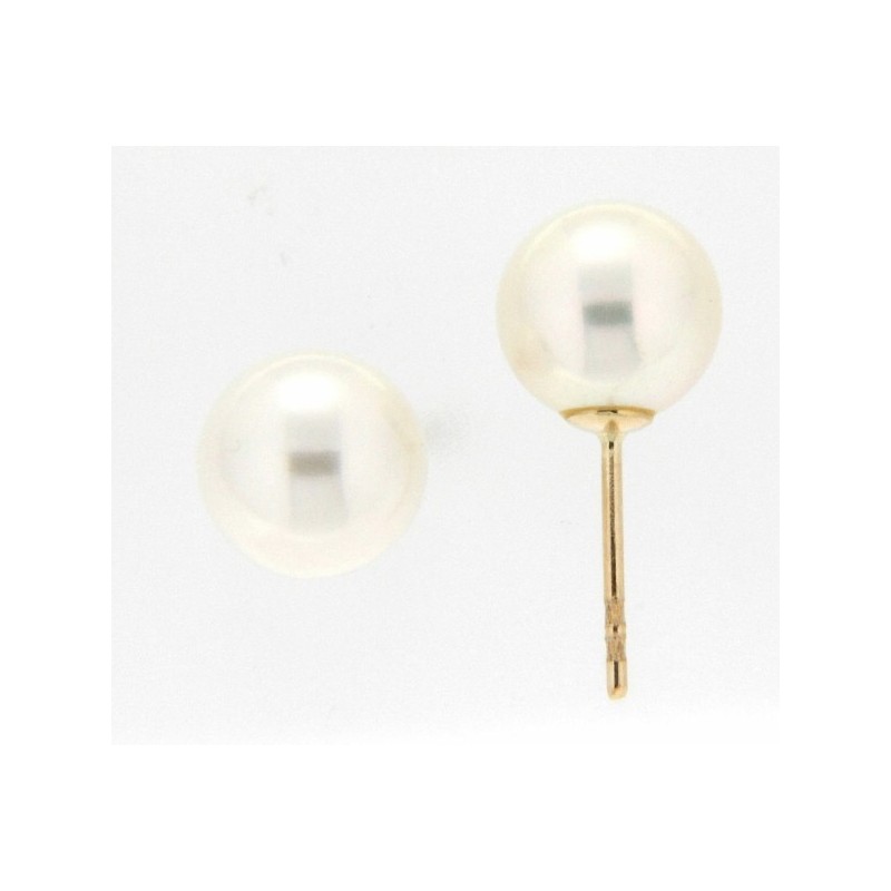 Pendientes perla oro amarillo 18K [35-9183-10-P]