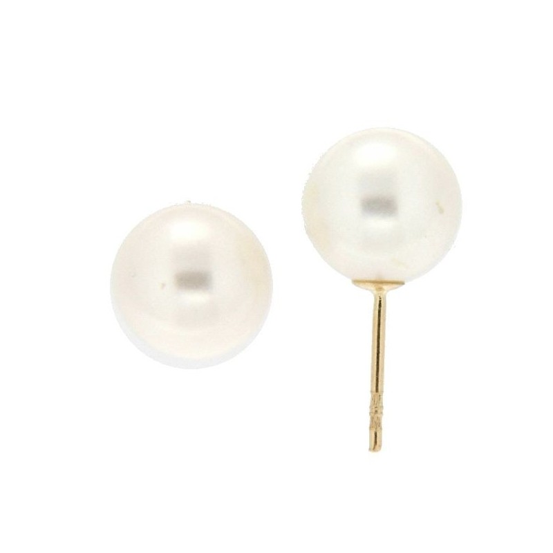 Pendientes perla oro amarillo 18K [35-9183-9-P]